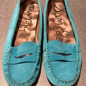 Sam Edelman Turquoise Suede Loafers